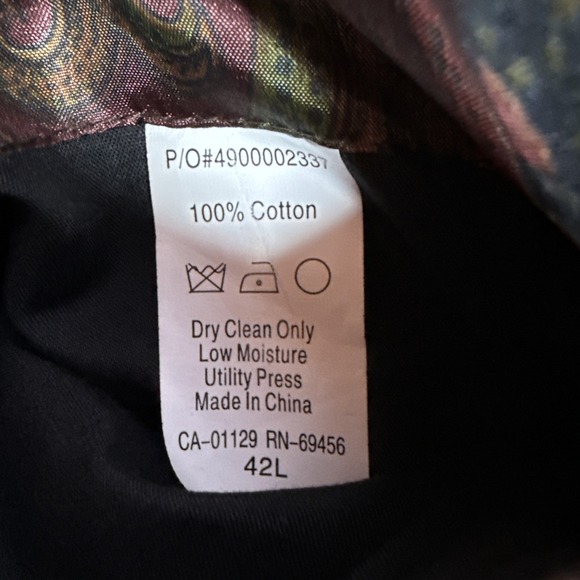 Lauren Ralph Lauren Corduroy Blazer Mens 42L LONG Sport Coat Paisley Lined - Picture 12 of 15